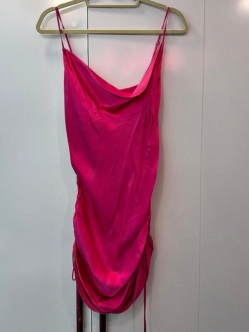 Aritzia Wilfred Only Ruched Slip Dress Pink Medium